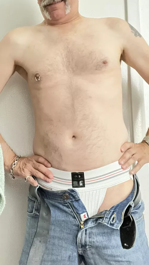 Dad in jockstrap; message me for revealing photos by exhibman50