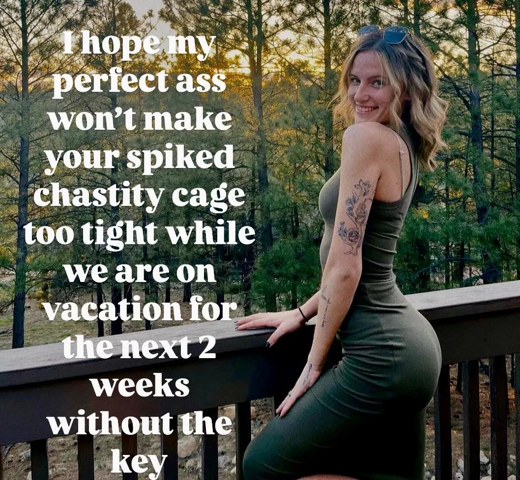 Perfect ass and spiked chastity 🥵 posted by keyholdercaptions