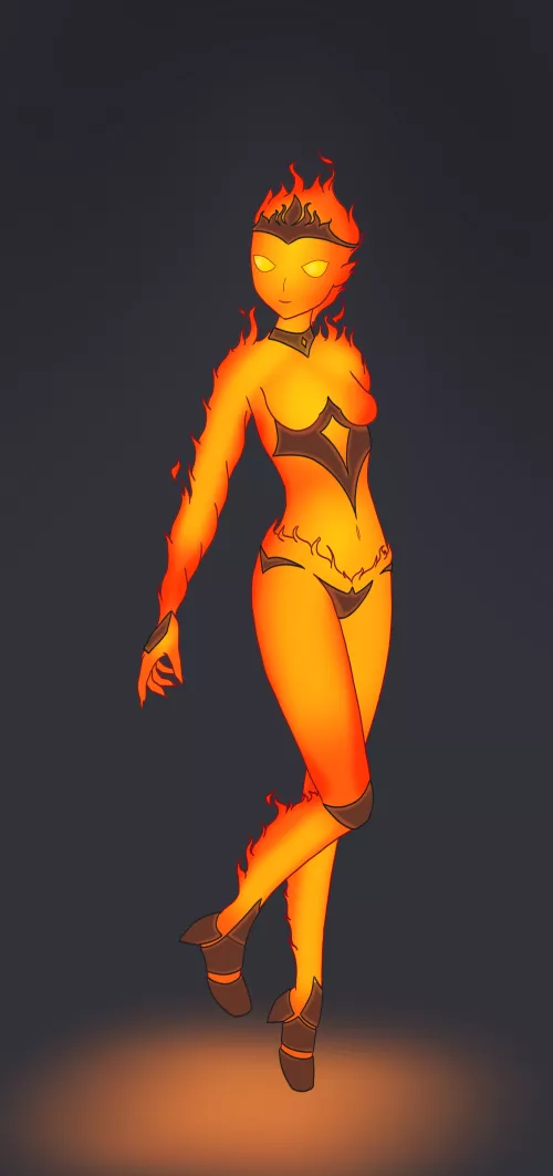 Tried something new with a Flame Elemental. Any thoughts? (OC) by Vidas_Night
