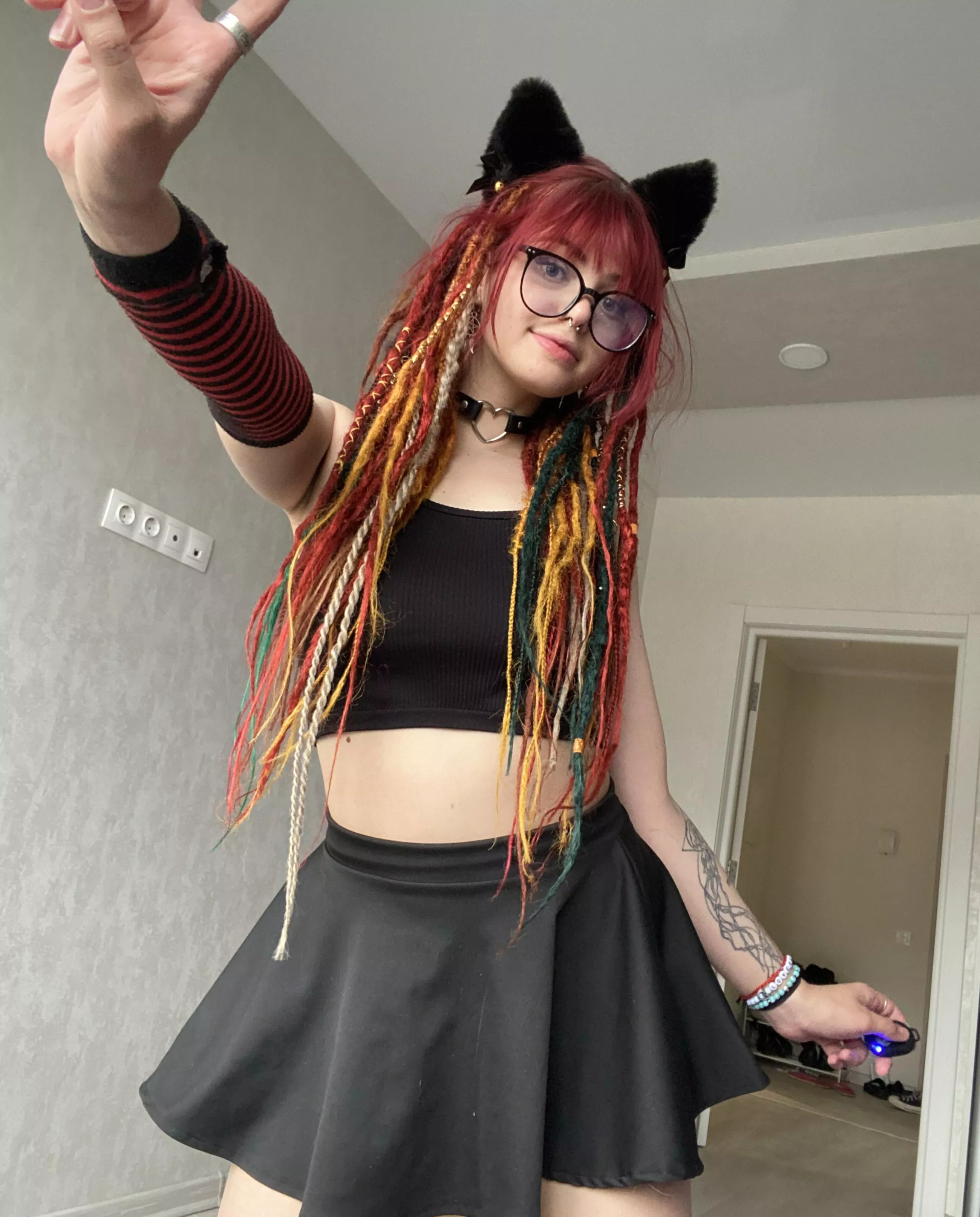 The kitten wants you to look under his skirt posted by SkinnyLovess