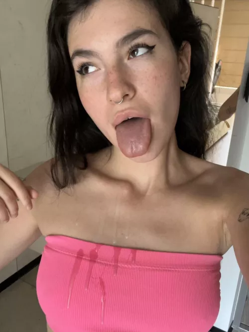 this cum is so warm and flows down my body so quickly onto my top by ButterrFlyKiss