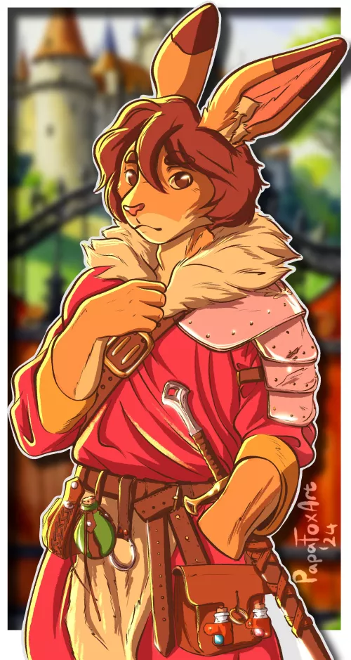 Bunny Paladin! (art by me) by PapaFoxArt