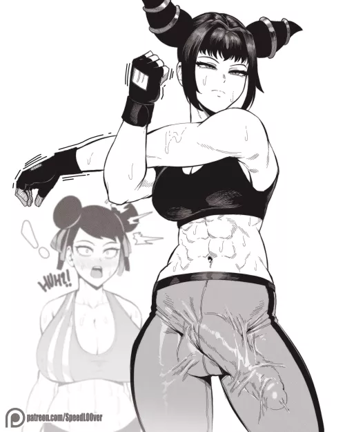 Chun-Li Shocked at Juri's Bulge (SpeedL00ver) by itsaferbie