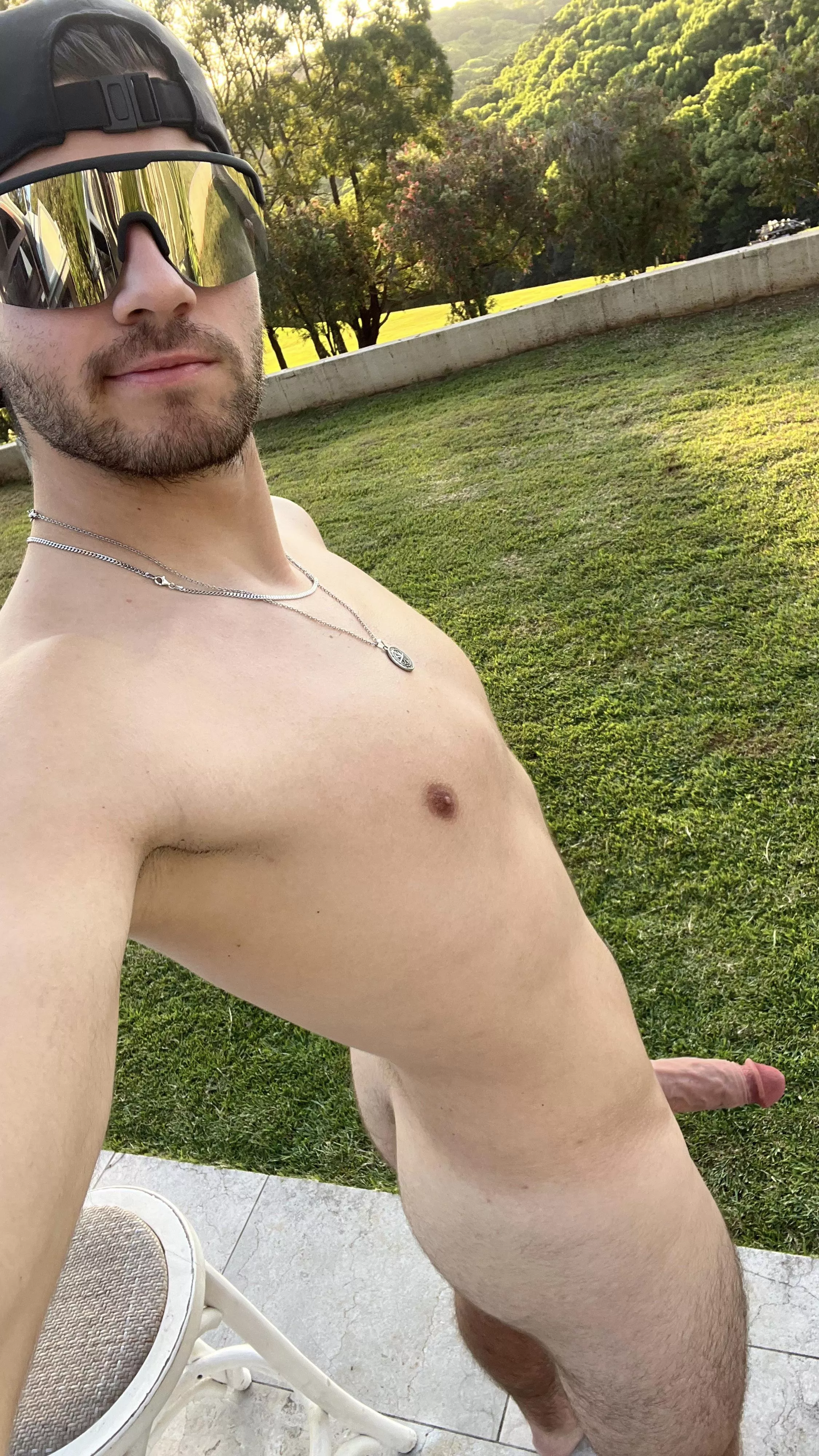 Join me in the backyard. Dresscode: nude!  posted by packingpaul