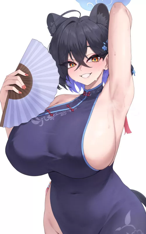Kaguya cooling her armpits (Kuavera) [Blue Archive] by llamanatee