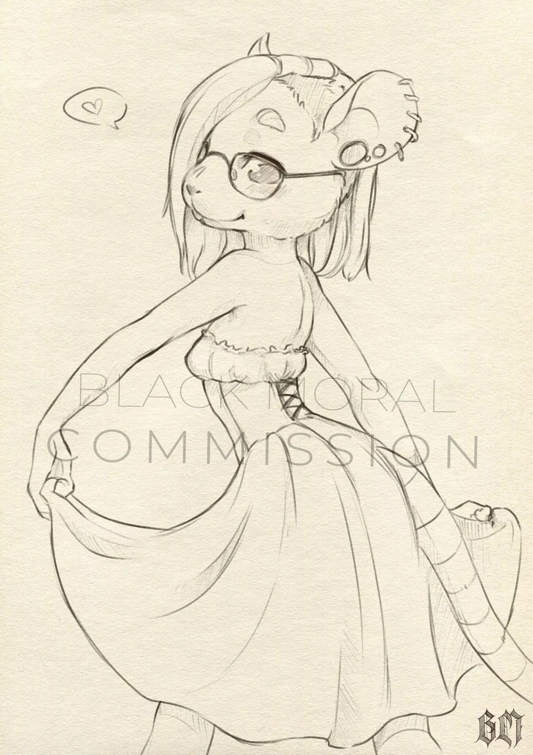 Ona's new dress! (artist  @WhiteMoralWhite) posted by BlackMoralArt