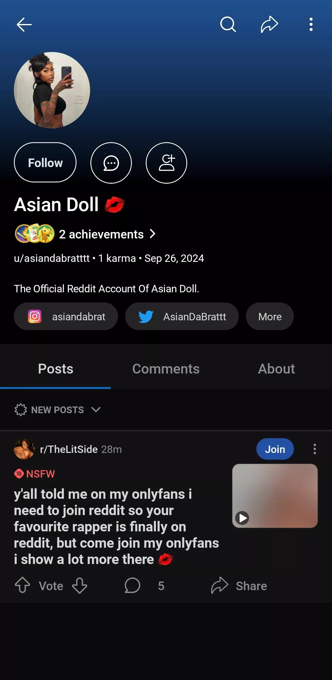 Asian Doll made a reddit account and they are cooking her 😹 posted by dkkdnfkdkf
