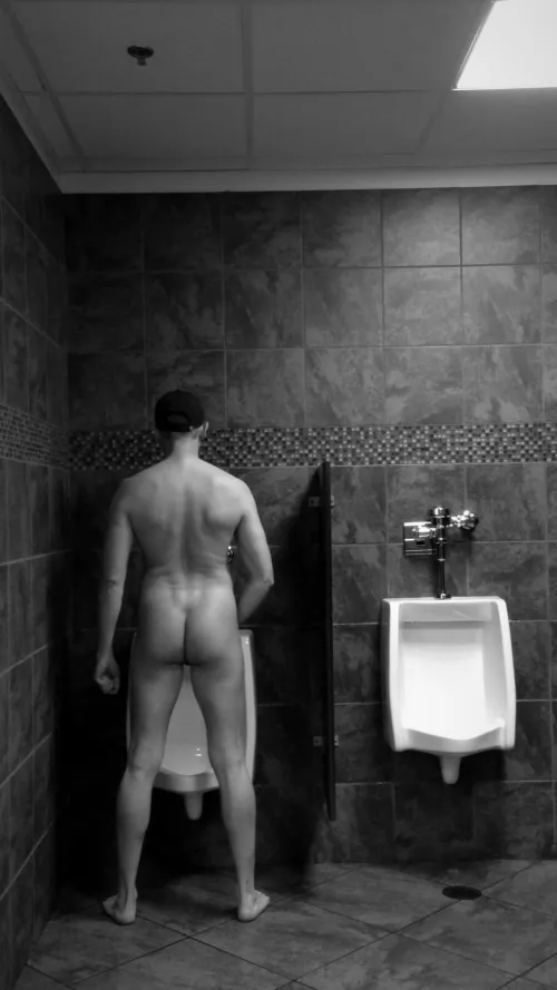 Bare assed in a public restroom 😱 by Drasku74