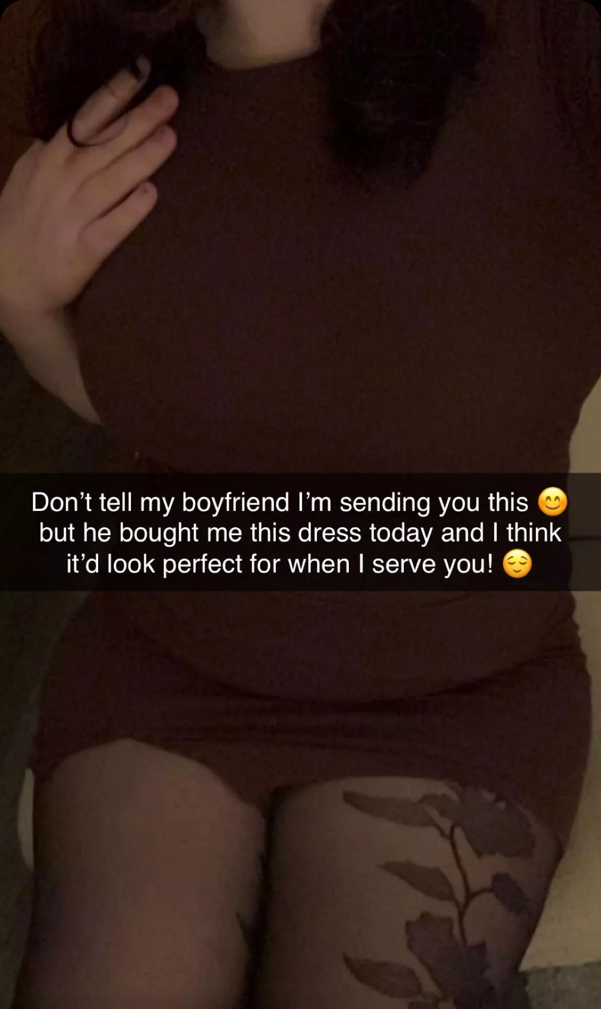 My boyfriend bought me this dress, little does he know it’s for me to show off to other guys 😌 posted by TitanTheWiseWolf