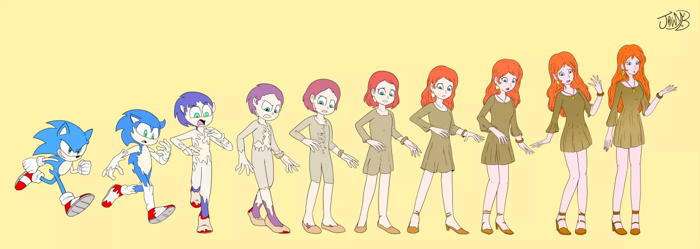 Sonic to random woman mtf art by jowyb by BrainApprehensive396