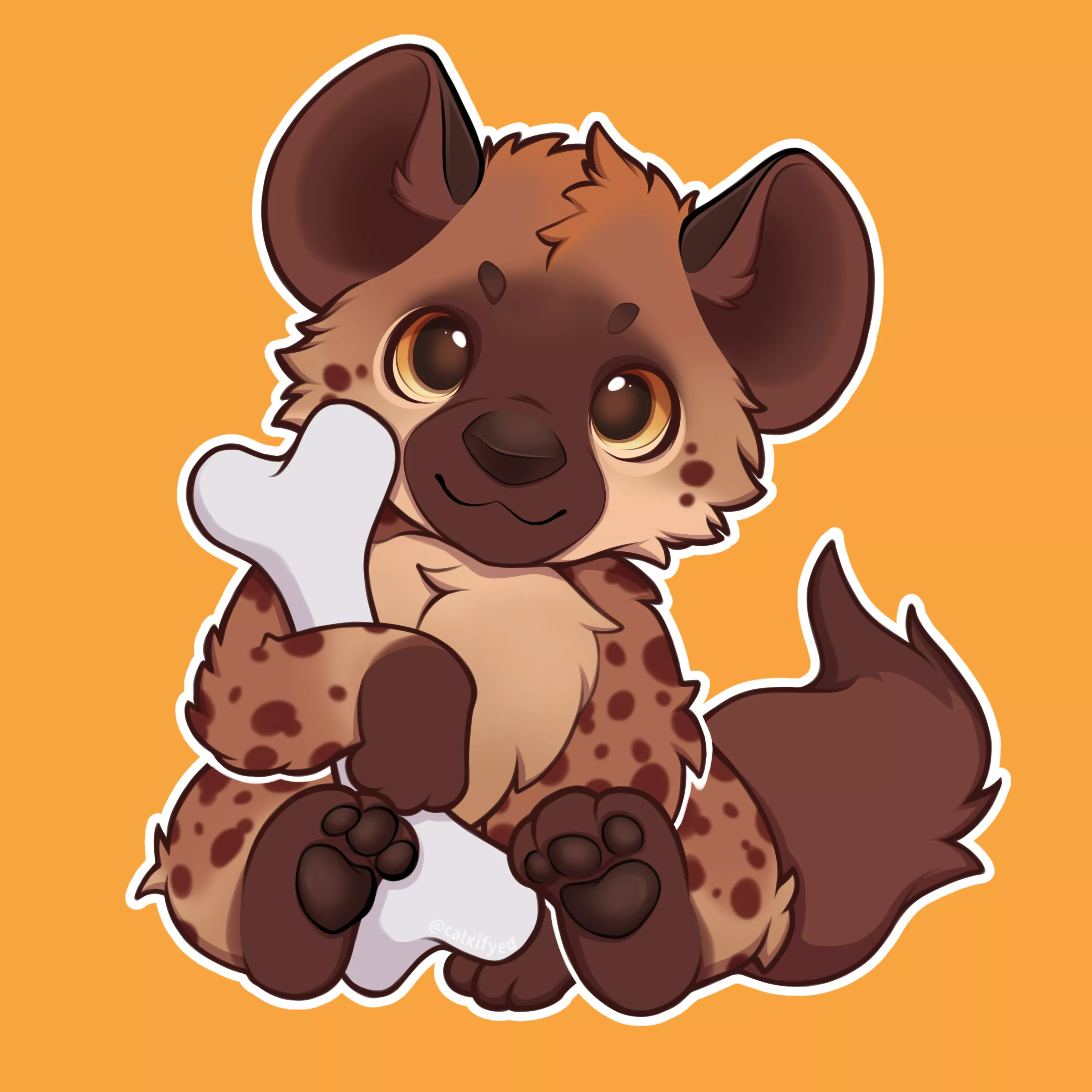 Baby Hyena (art by me) posted by Calxifur