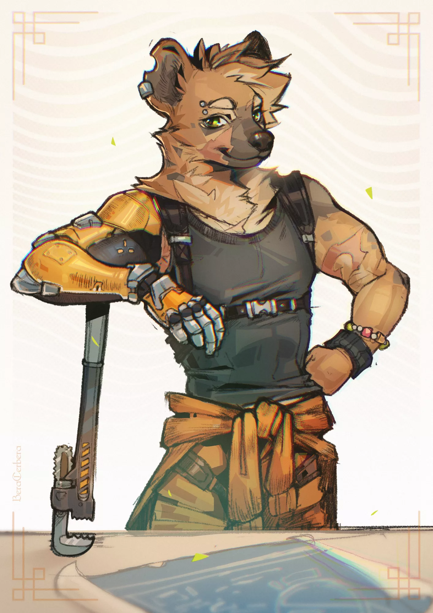 Hyena engineer at your service! (art by me) posted by CerberaManghas