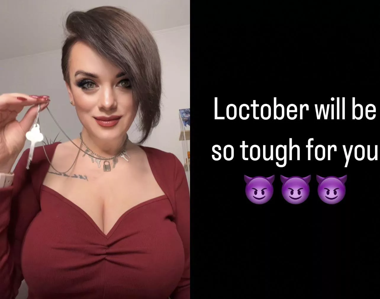 Loctober will be so tough for you 😈 posted by Domme_Vesper