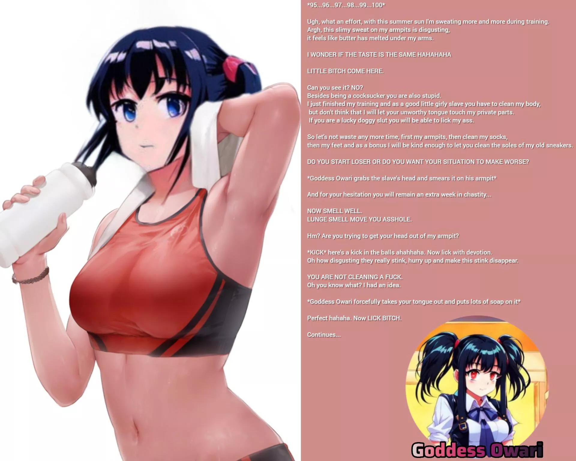 Mistress's sweaty armpits posted by Goddessowari