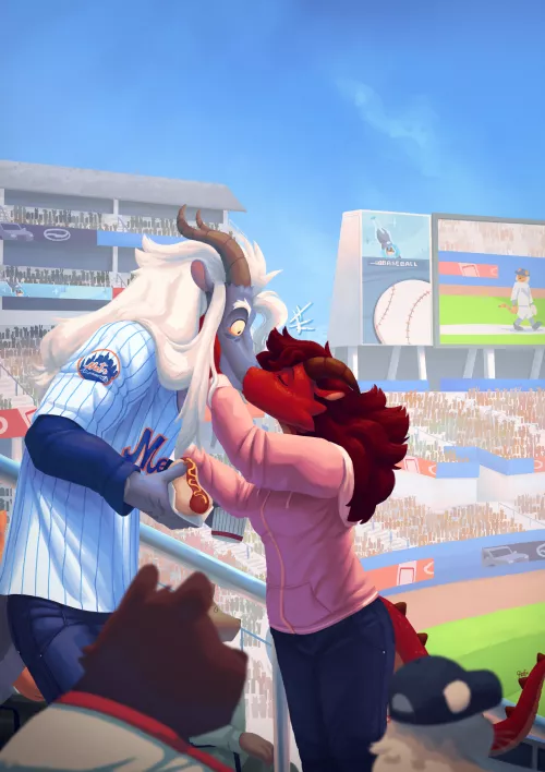 Score!⚾️🐉(Commission done by me) by CosmicLeafArts