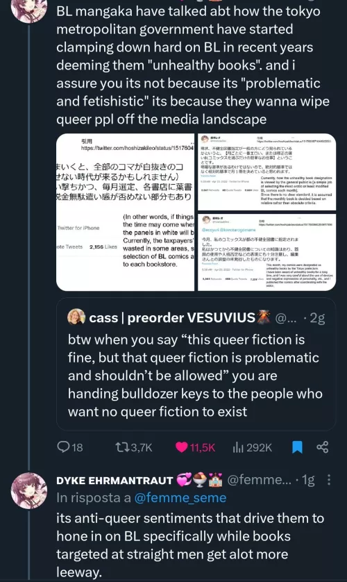 Serious question, but is this true? Are Japanese BL and Yaoi works really in danger? by dododomo