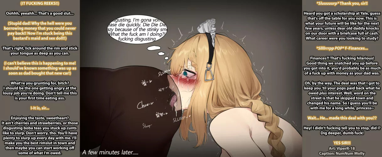 Stuck Up Rimslut Princess [Rimming][Kidnapping][Noncon][Forced Analingus][Maid Uniform][Degradation][Misoginy][Dark][Artist: VipeR-18] by Sombraros