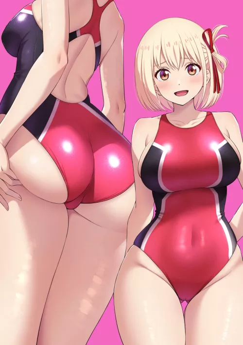 Chisato Showing Off Her Thick Body In A Competition Swimsuit (Lycoris Recoil) by Csxc