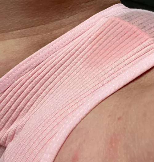 how beautiful my secretions look on pink panties by TongueCandyy