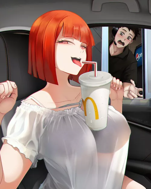 McDonald's Mom Drinking some McDonald's Sprite (Inkspirate) [Yoru Mac] by llamanatee