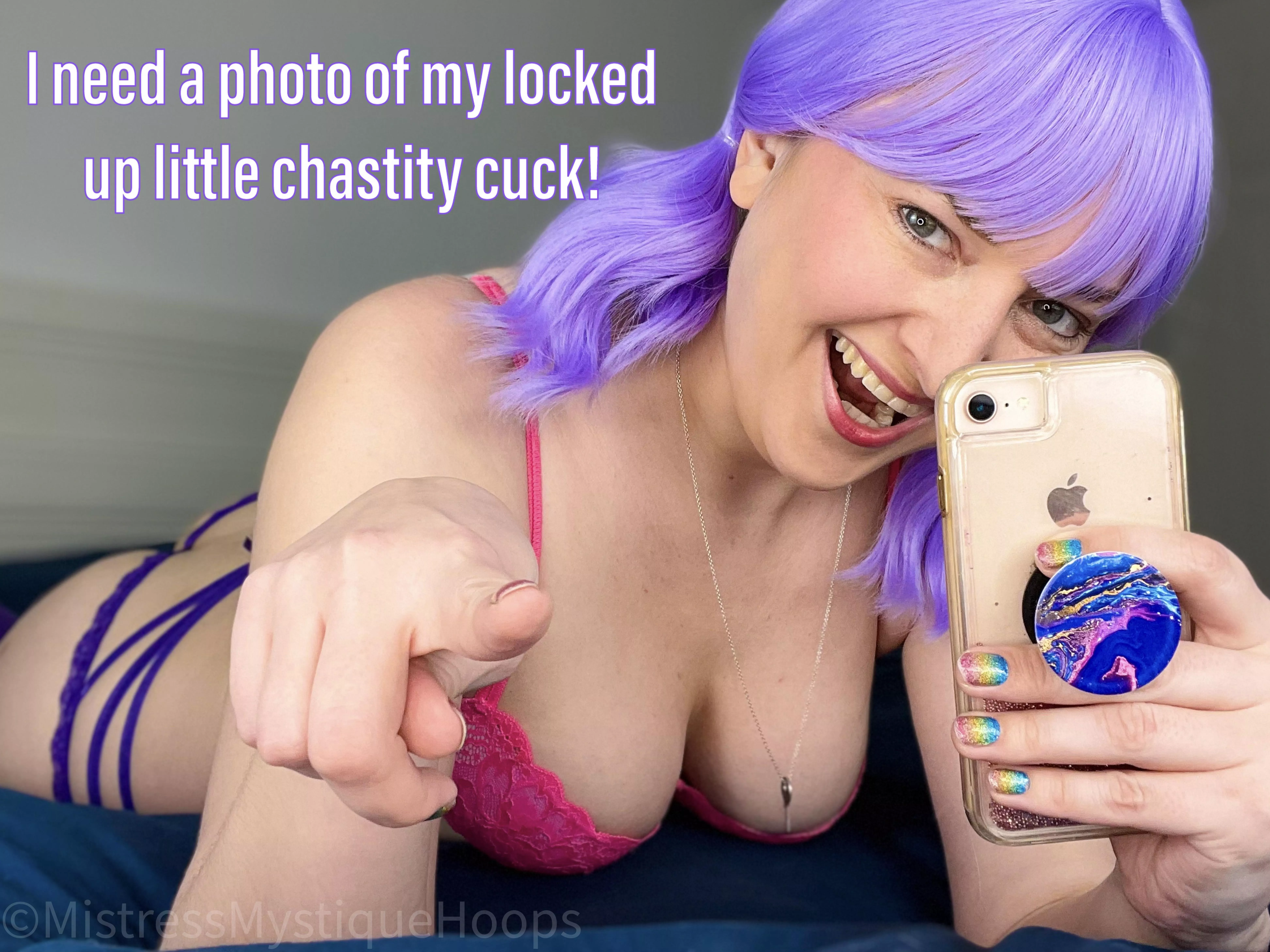 My boyfriend wants to show his friends before he comes home to fuck me while you sit there pathetically! posted by MistressMystiqueHoop