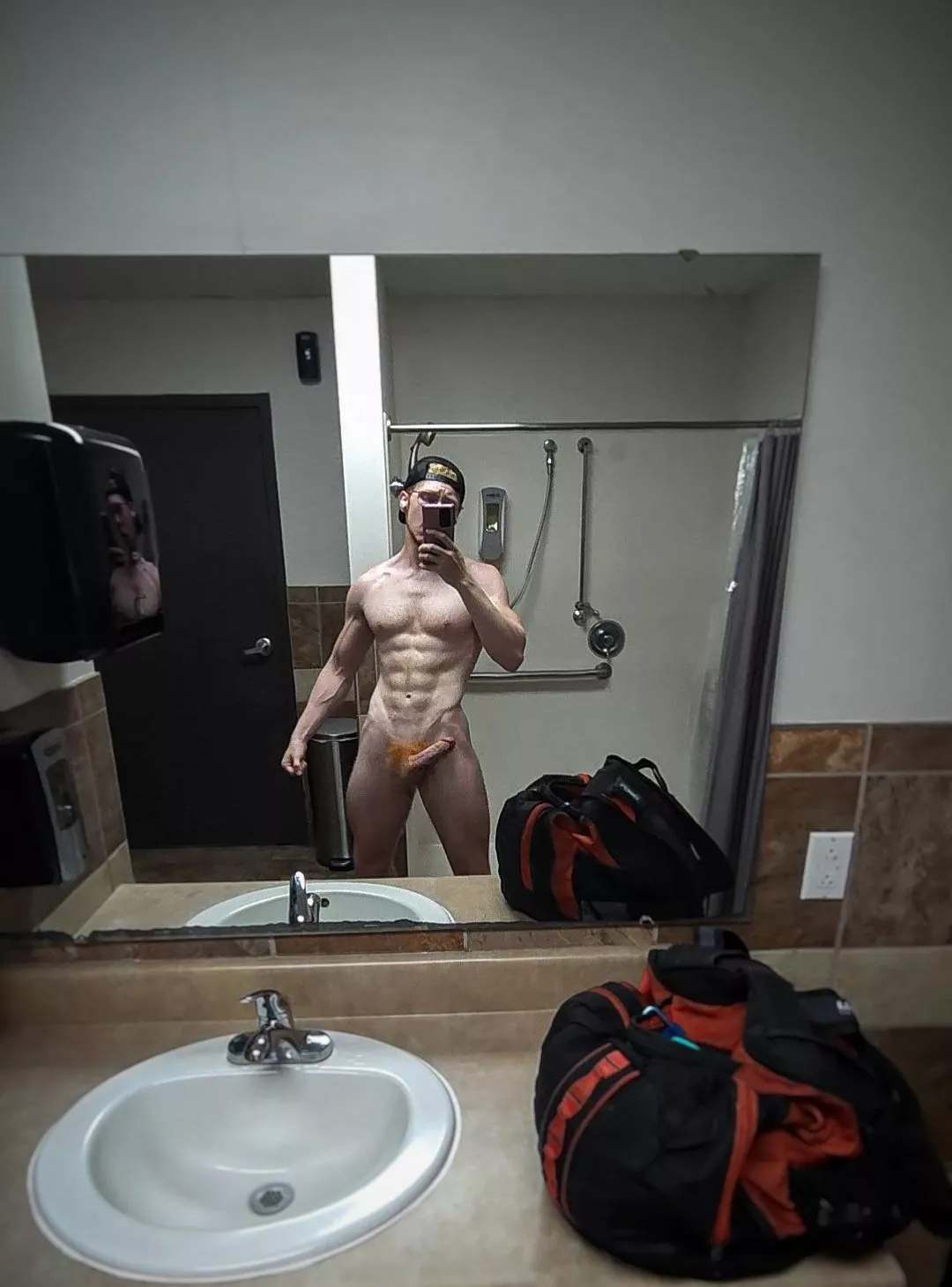 What would you do if you walked in on me posing like this in the shower room? posted by gymbruhhhhh