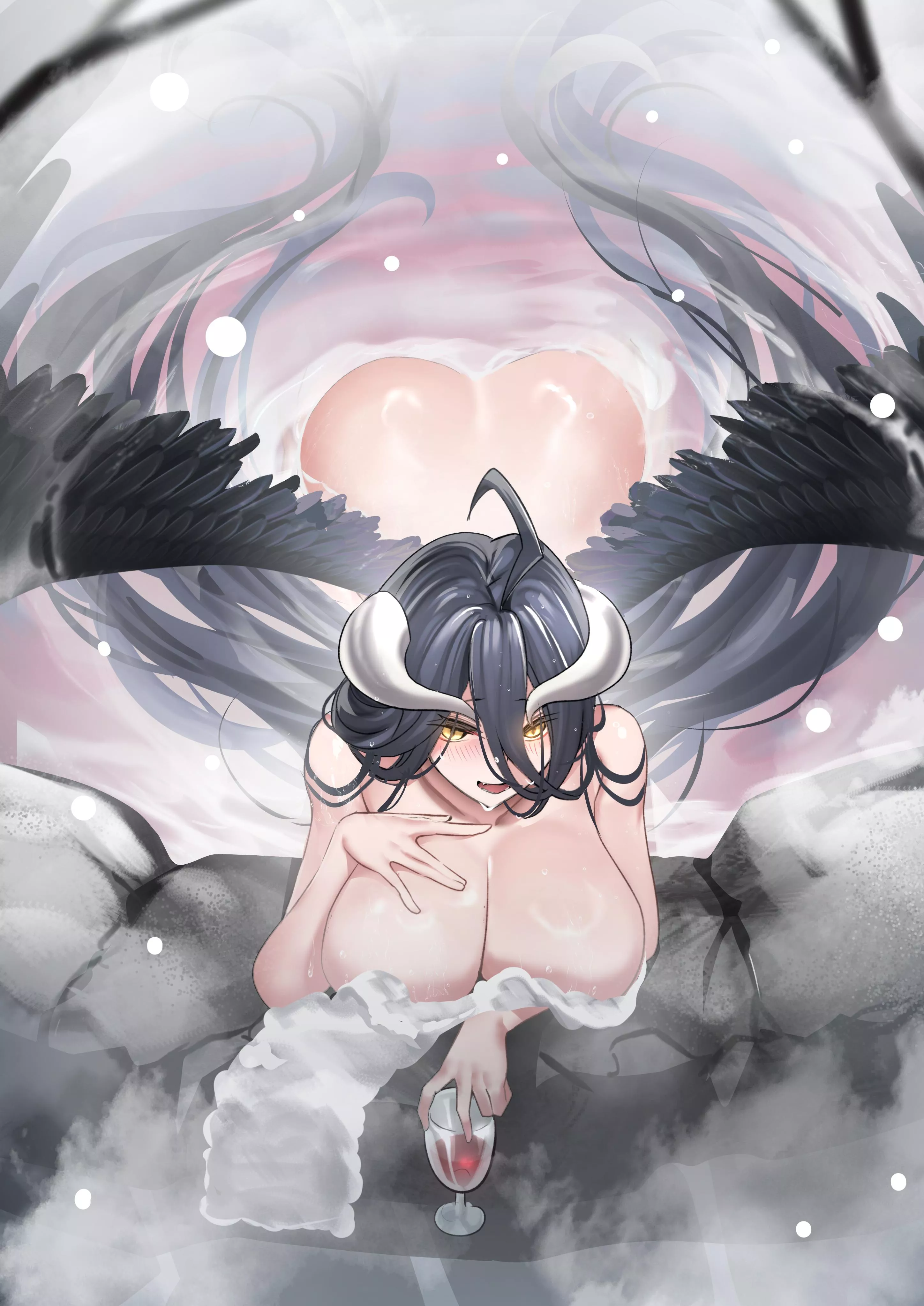 Albedo bathing in a hotspring [Overlord] posted by marxsander2016