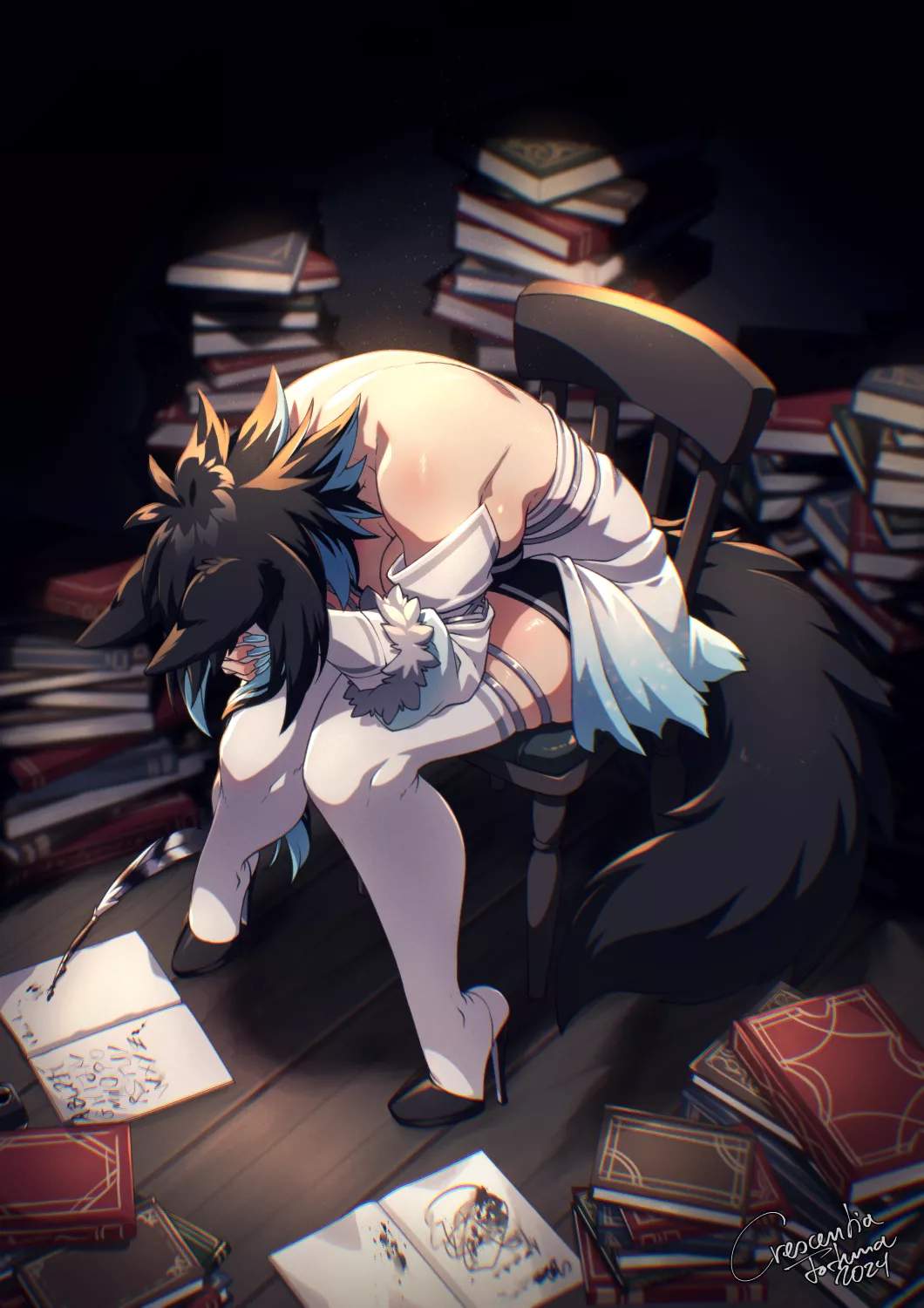 [Deathblight Barghest] Despair on a Chair [by Crescentia Fortuna / Projekt Wolfenstahl]  posted by Crescentia-Fortuna