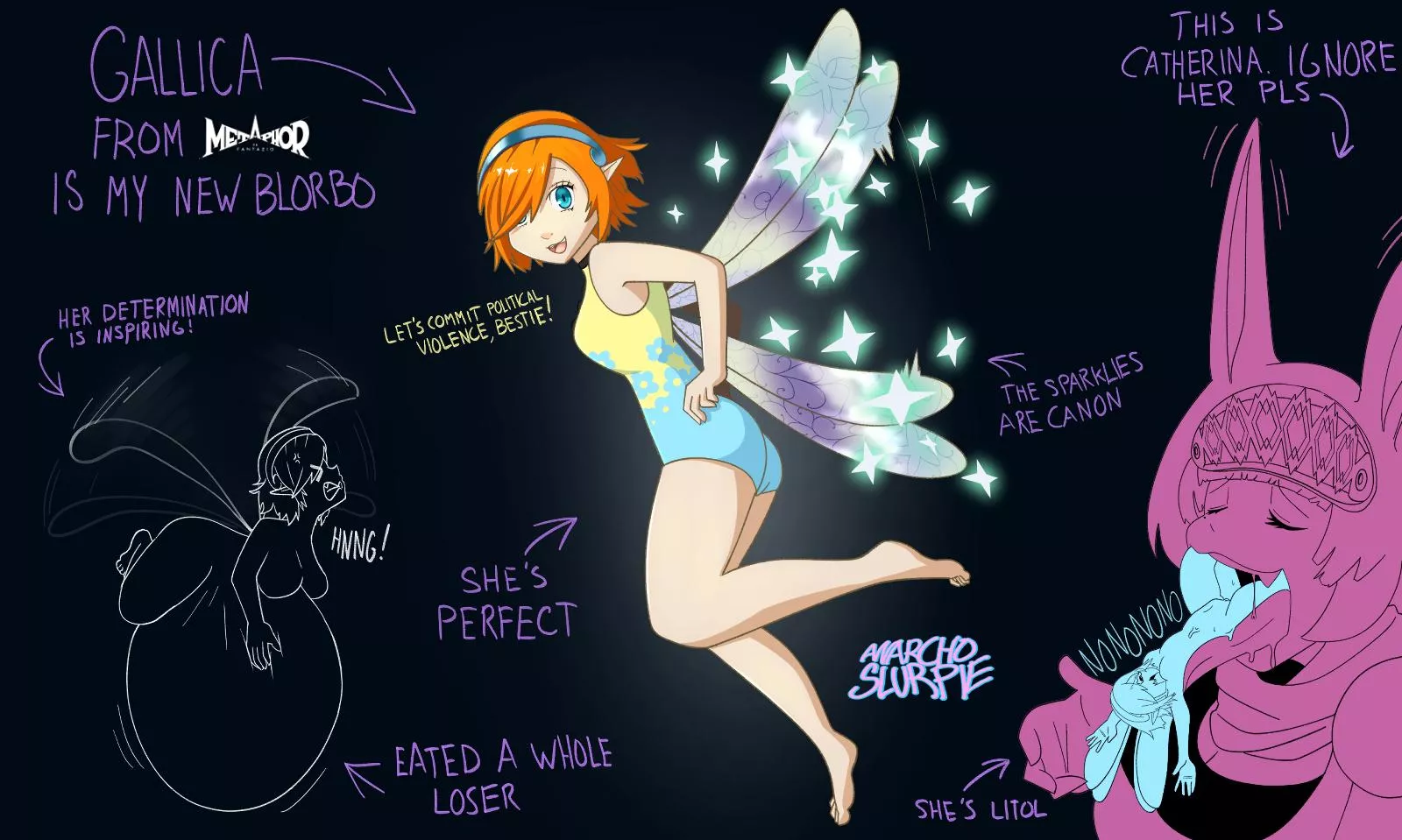 {image} I'm Obsessed with Gallica from Metaphor: ReFantazio (OC by anarcho slurpie) [F/F, F/?, Video Game, Unwilling, Size Difference, Canon Characters] posted by anarch0slurpie