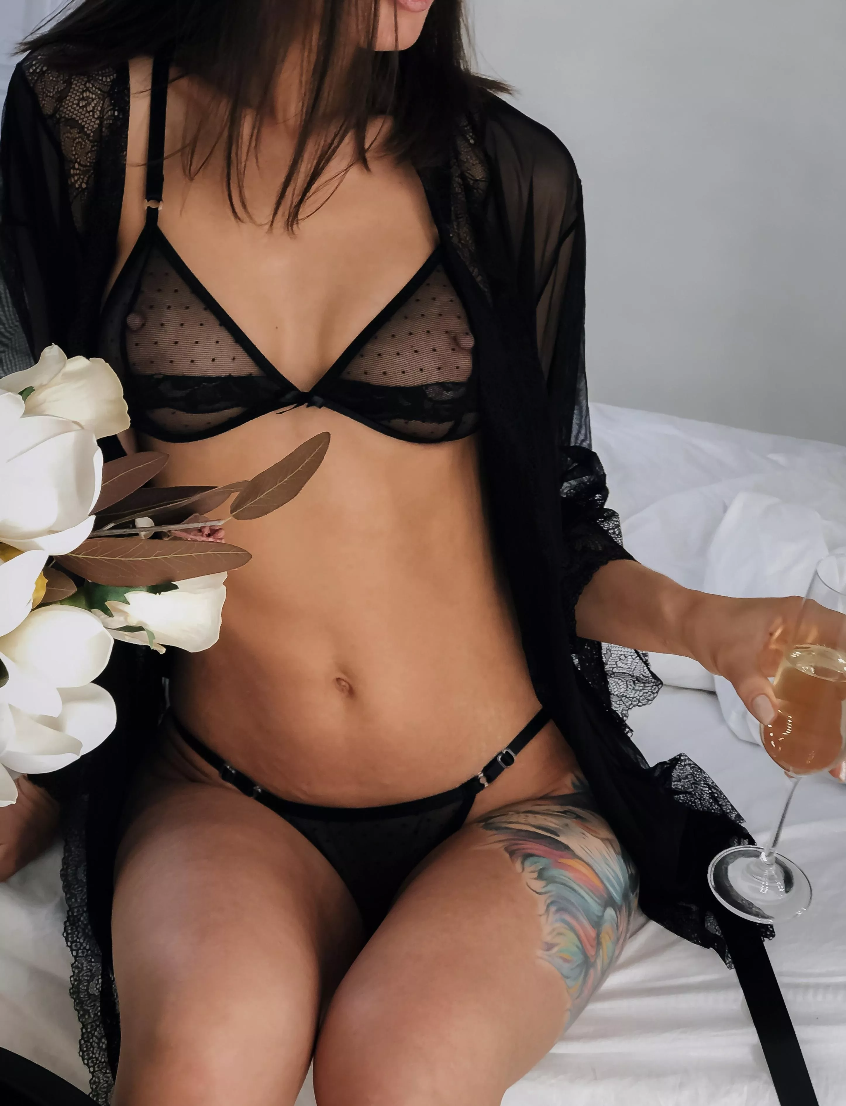 The secrets of her image in black lingerie posted by BlossomaHeady