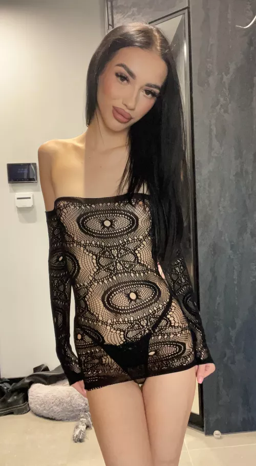 This black see-through dress does something amazing to my figure by CrowDoly