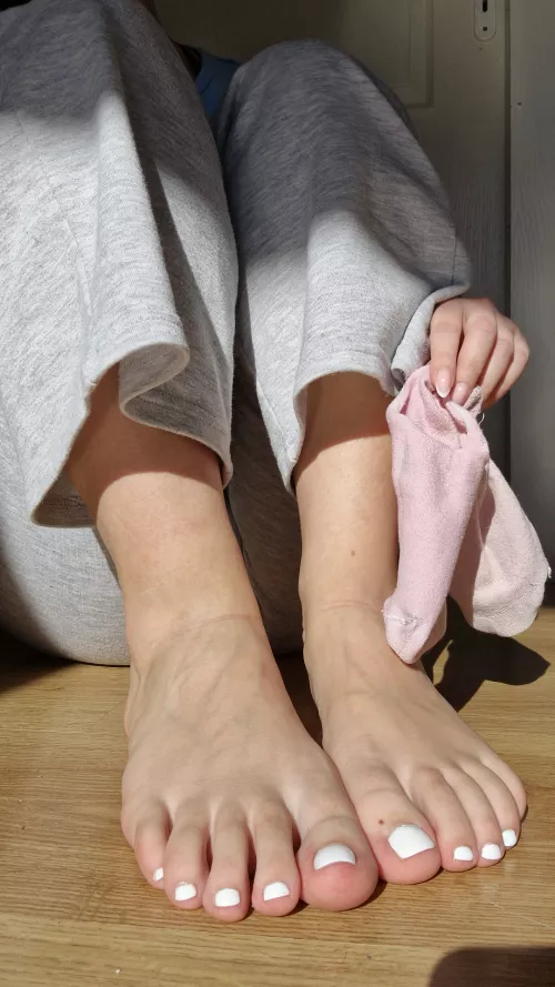 What caught your attention first? My white toes or my pink socks? by luckyluuna