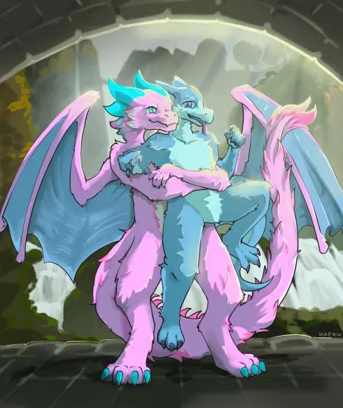 Hugging his kobold friend (kaeru_ro) by kaeruuro