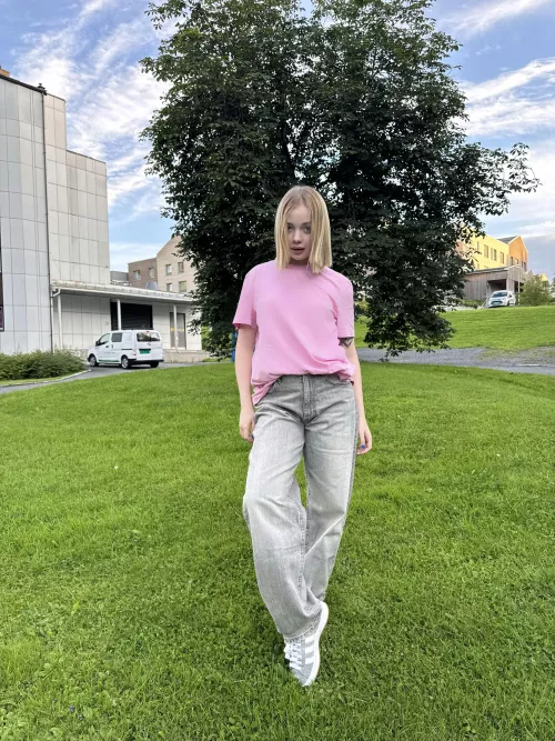 I love the combination of denim and pink by JenniSunshine7