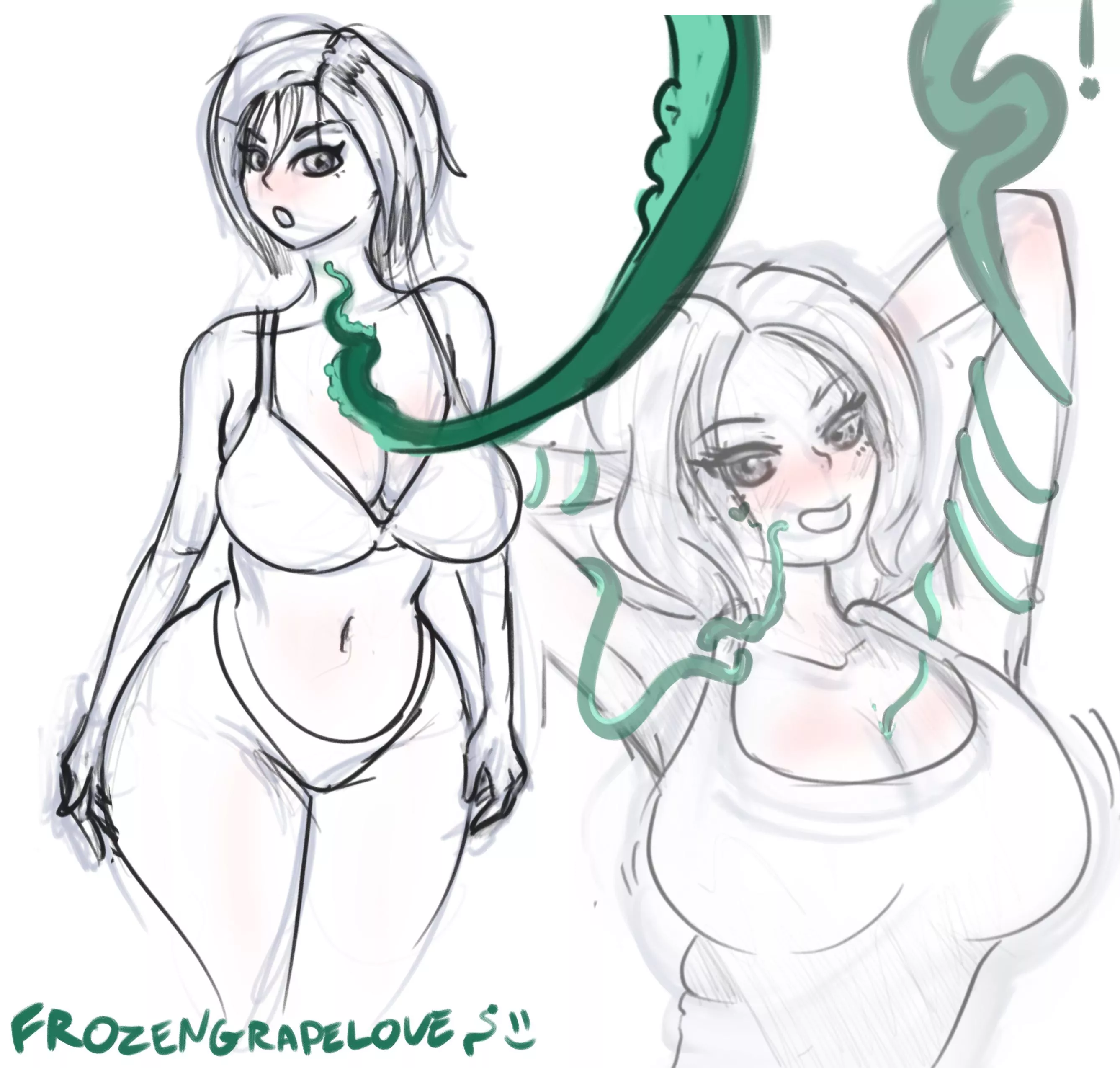 Late night fun getting acquainted with tentacles (OC) (FrozenGrapeLove) posted by frozen_grape_love