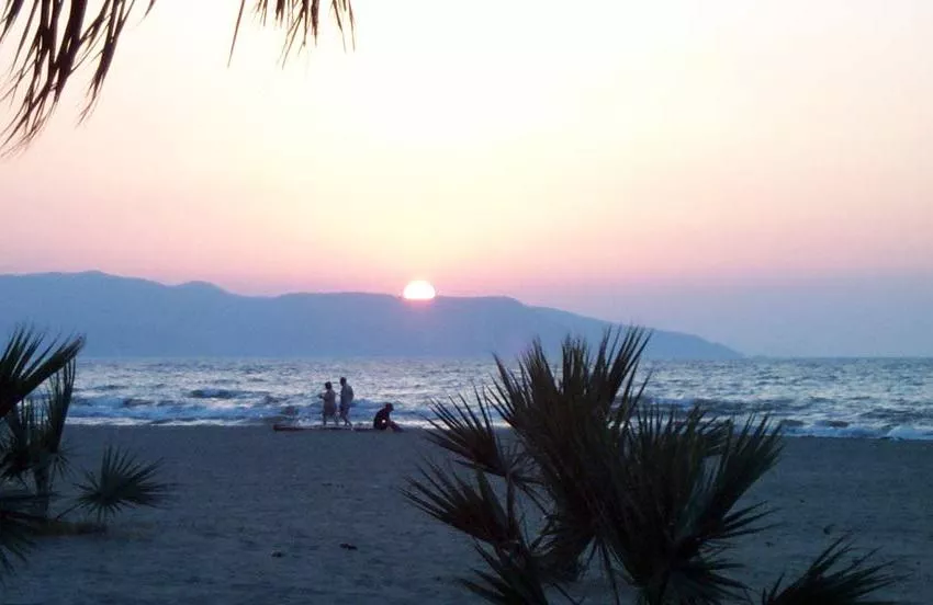 Palm trees and a beautiful sunset on the beach in Turkey posted by Tangcityshop