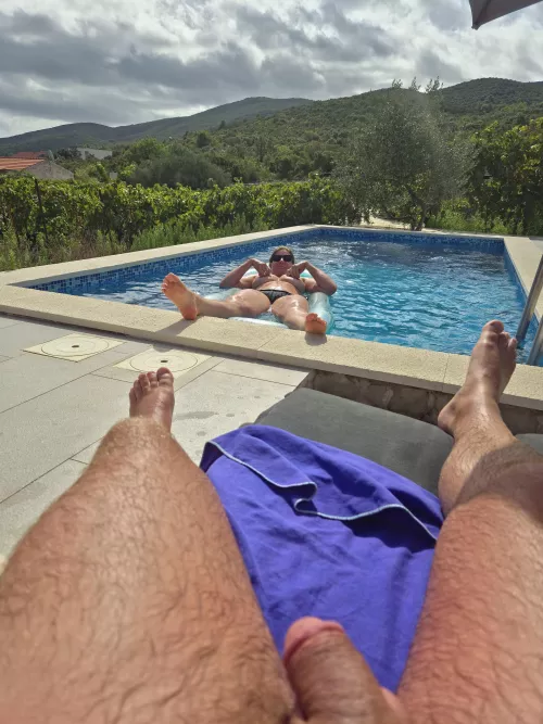 Relaxing by the pool by mchael1974