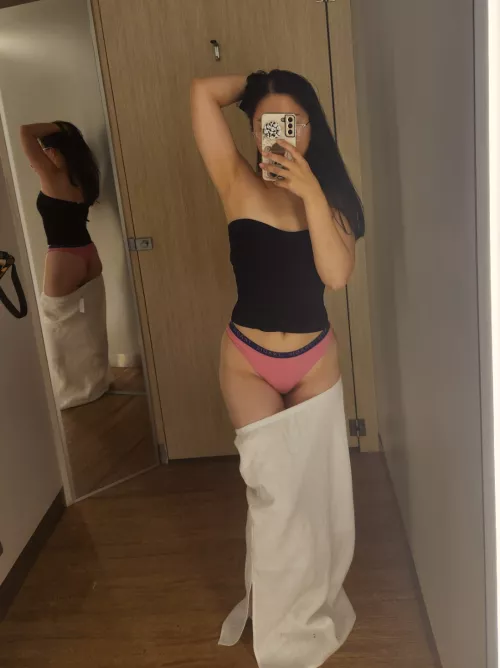 Showing off my thong in the change room by vieravixen