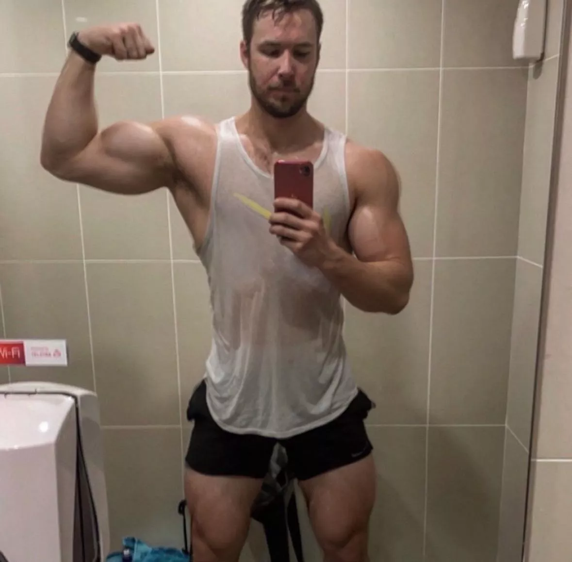 Sweaty flex posted by Oiledupthrowaway069