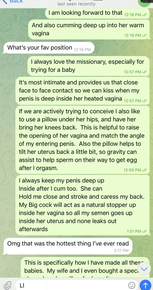 Telling a cuckold husband  exactly how I’m going to impregnate his wife by Breeding_Horse