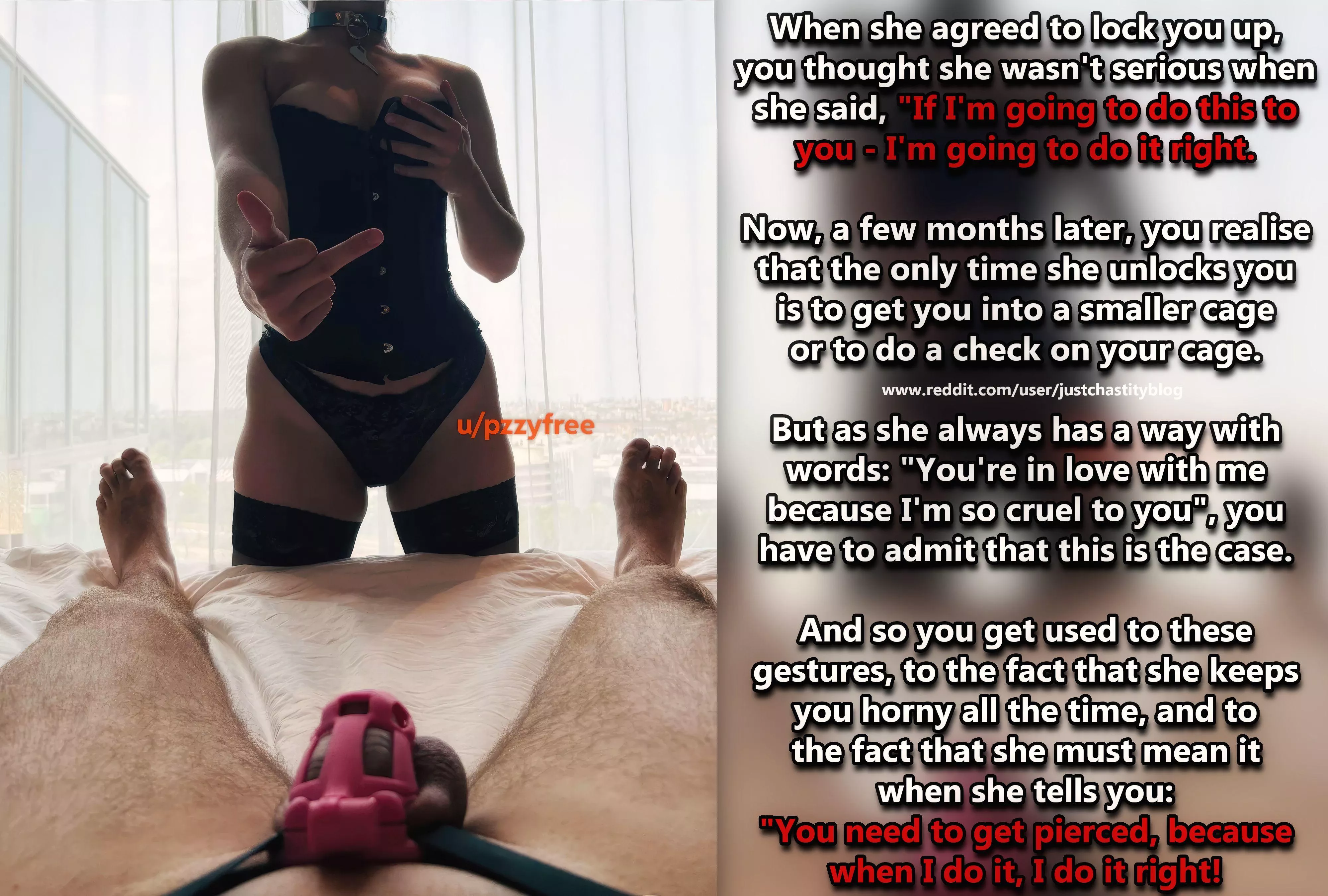 Your girlfriend just said: ‘If I do it, I'll do it right!’ posted by justchastityblog