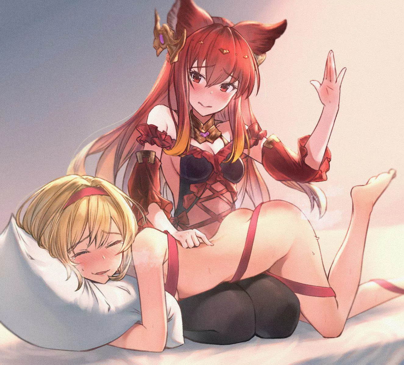 Anthuria gave Djeeta her Valentine's reward [Granblue Fantasy] posted by SlientLittleJohnson