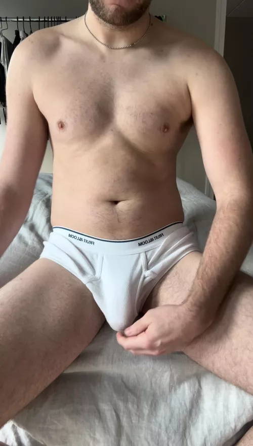 Did someone say man bulge Monday? I love the way these tighty whities make my bulge look!  by WhiteBrfsBoy