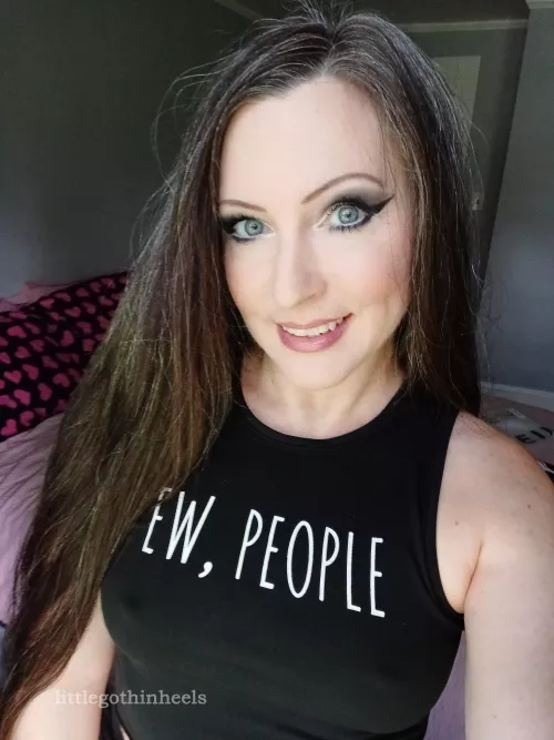 heading to the hiking trails - no bra required :-) by littlegothinheels