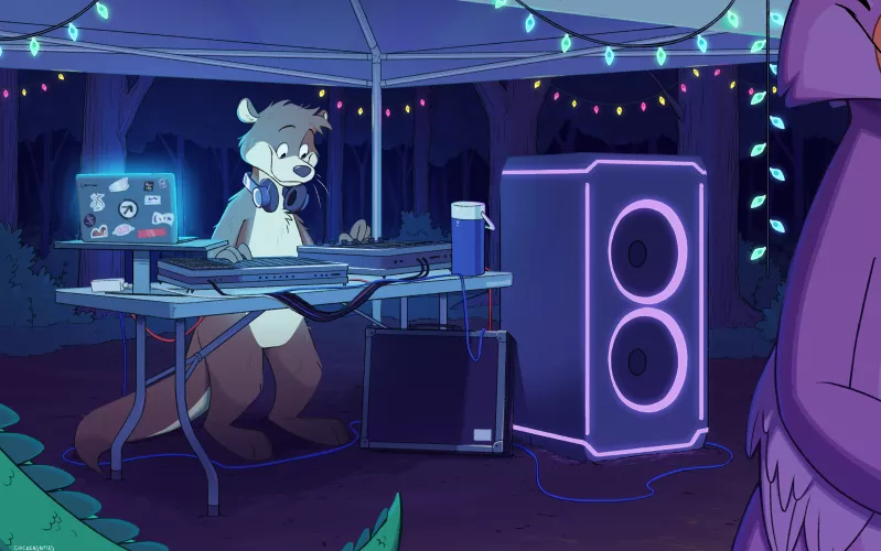 party otter!! (art by me, @chickensnpies1 on twitter!) by chimigni