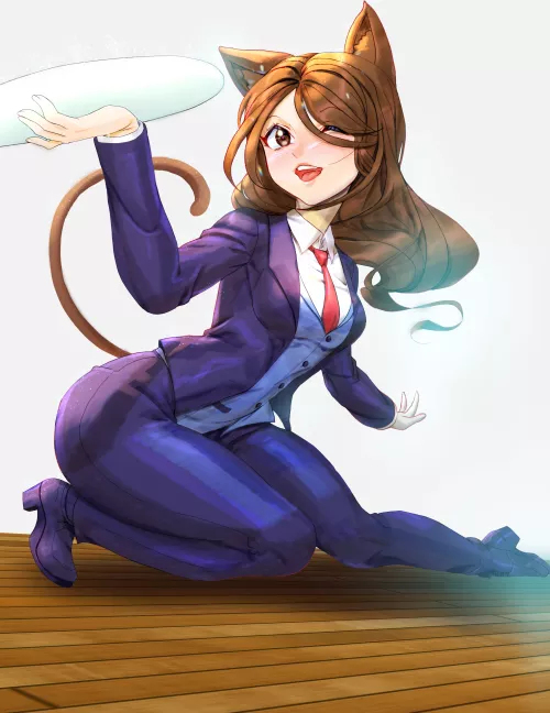 SFW Cat Butler Dvon, ready to serve! What is she holding? by minimalaifu