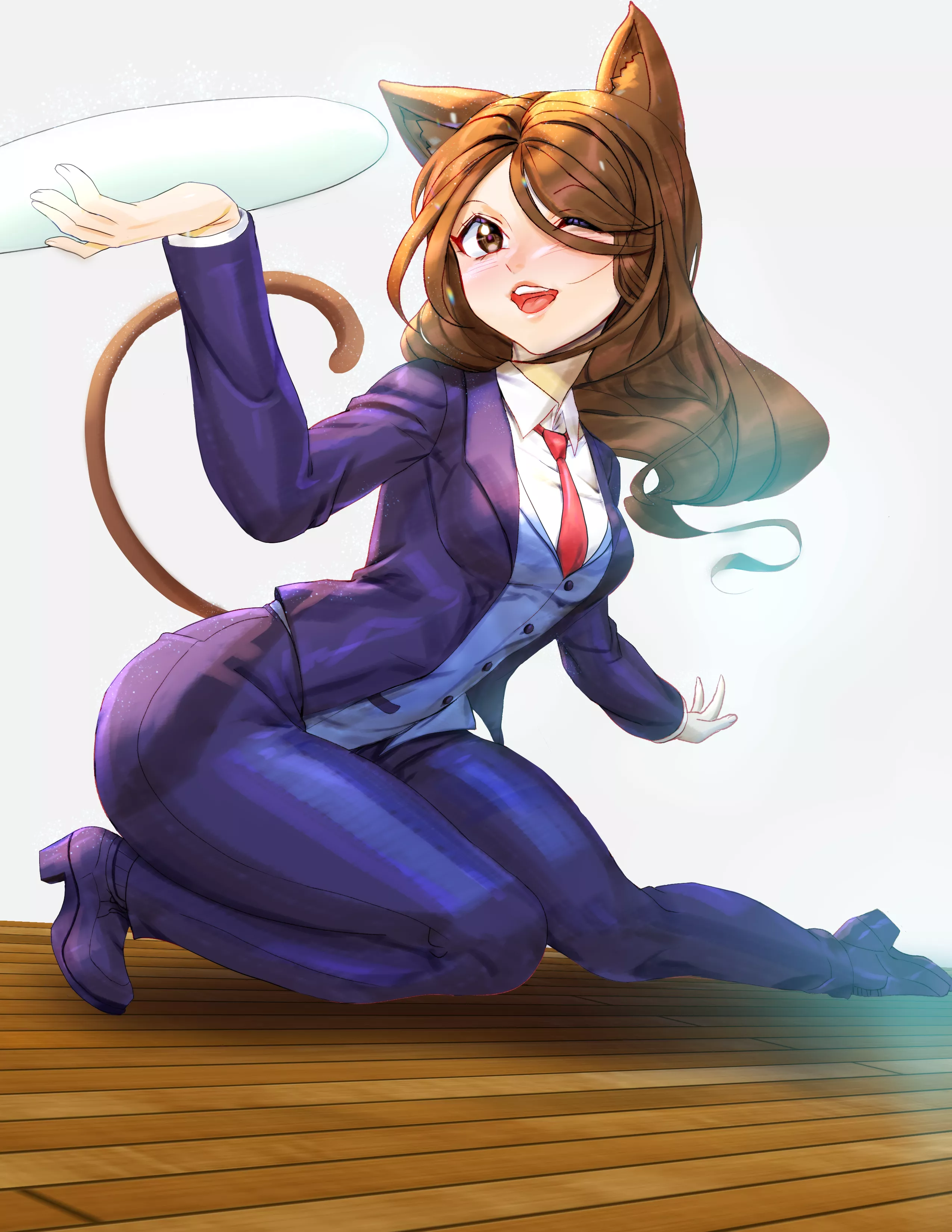 SFW Cat Butler Dvon, ready to serve! What is she holding? posted by minimalaifu