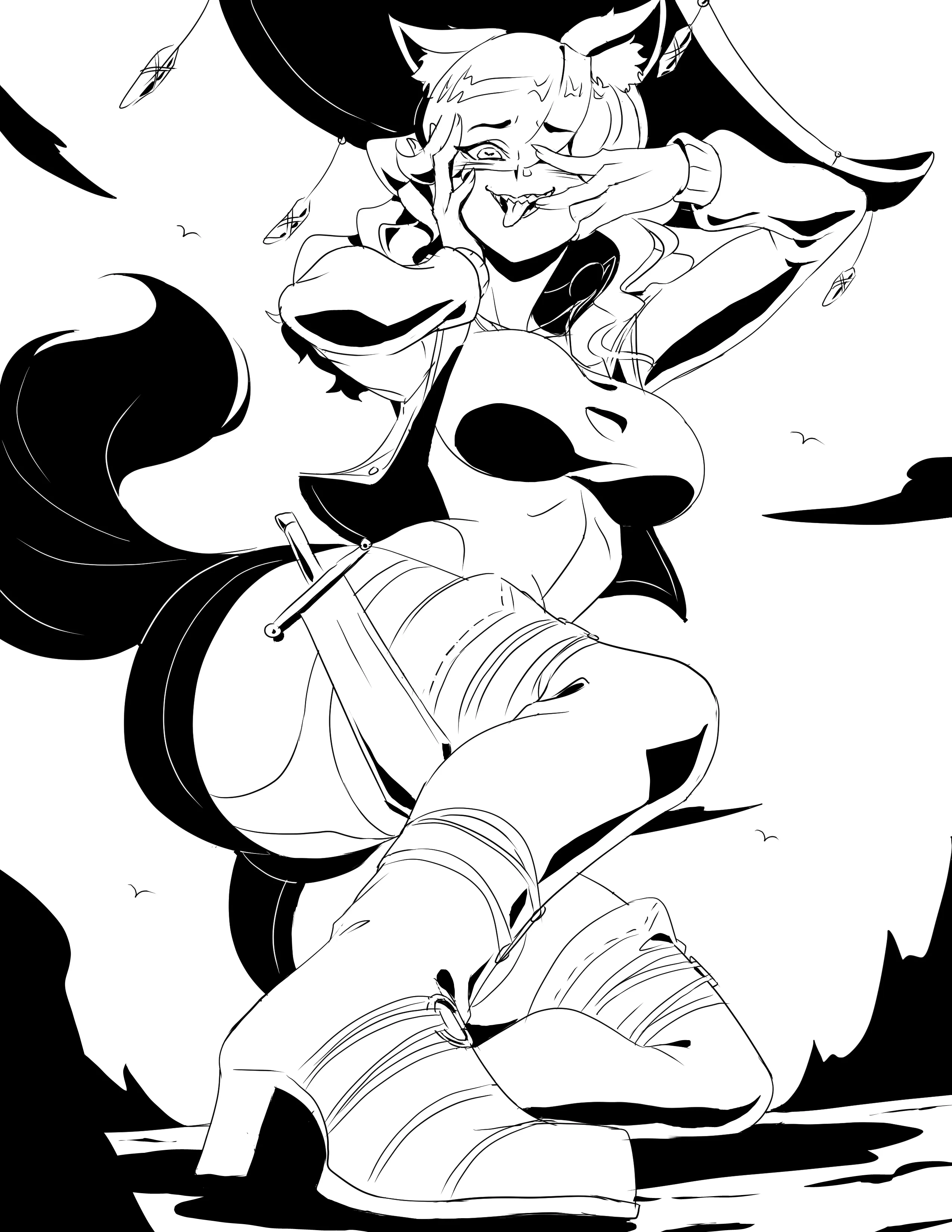 SFW Cat Mage Sketch for Awful_Knight! owo posted by minimalaifu