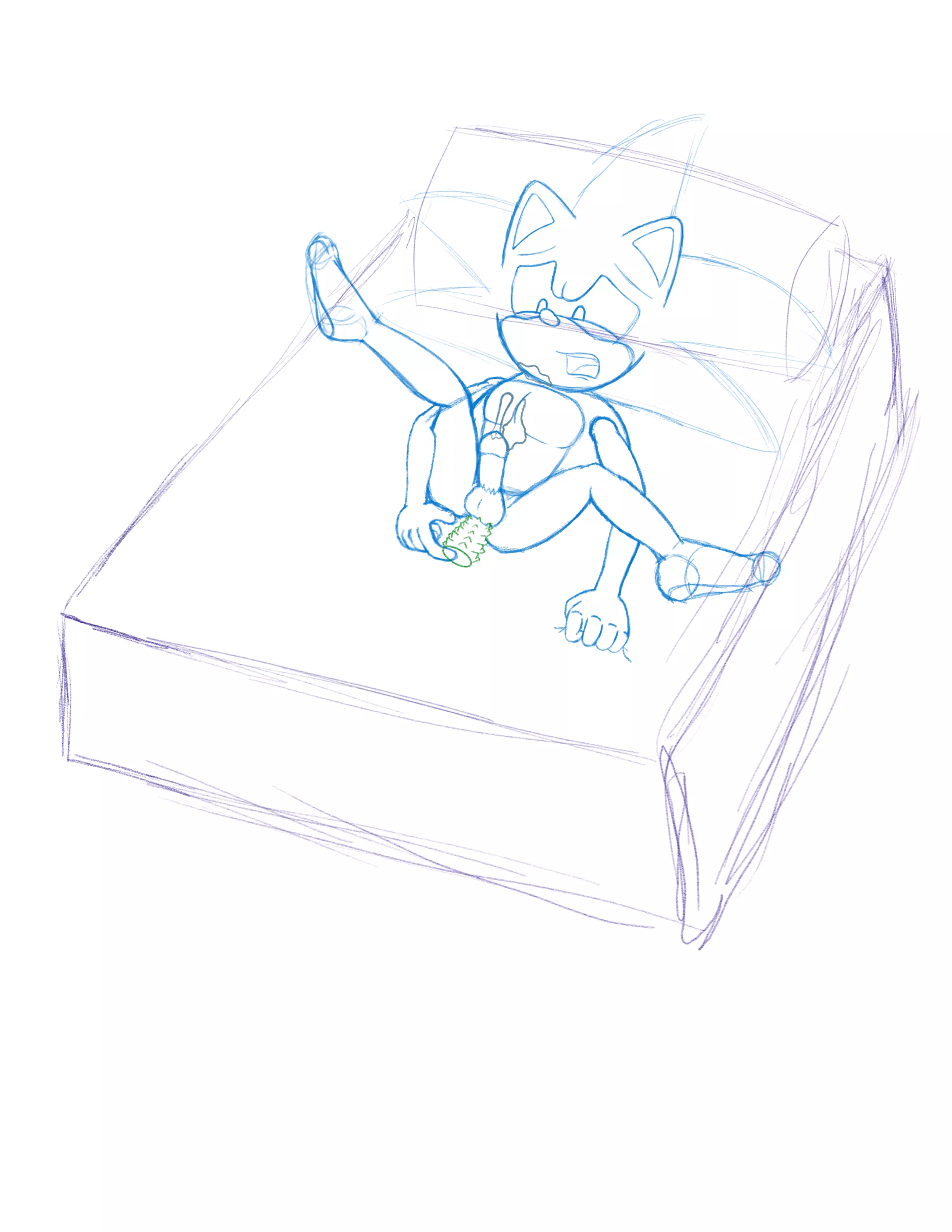 Sonic having his me time (sketch) posted by Dewian_Yoshi