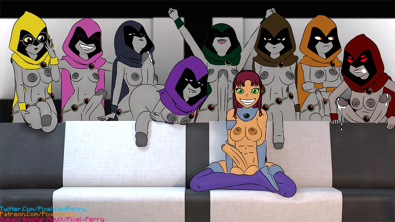 Starfire Gets Raven'eD (Artist:Pixel-Perry) posted by White-Whiskey